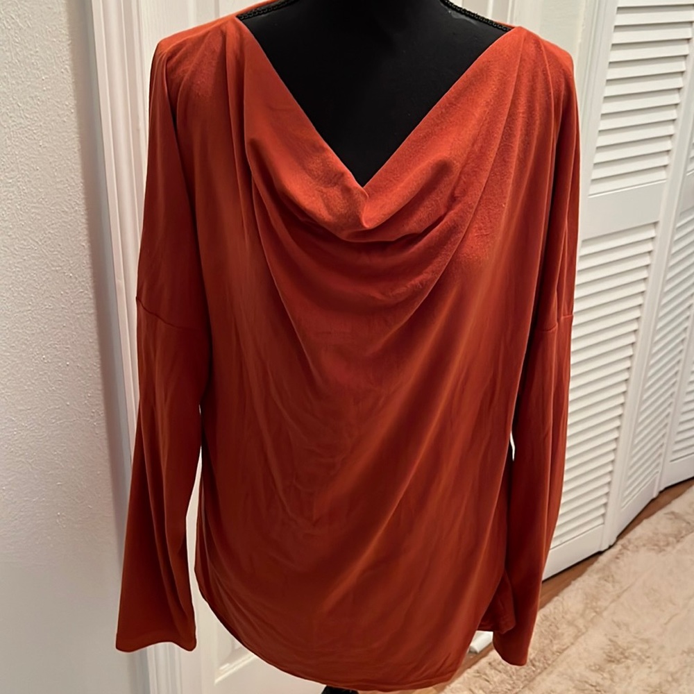 Draped neckline ultra soft top
